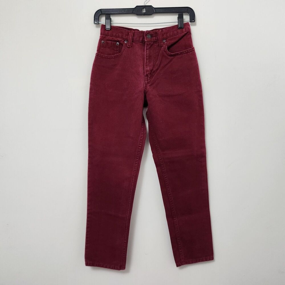 JORDACHE Women's Burgundy Denim Skinny Jeans Size 12